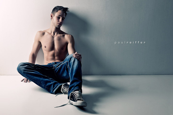 Aaron Breckell - Studio Topless Jeans Male Model - Paul Reiffer London Photographer Aaron Breckell - Studio Topless Jeans Male Model - Paul Reiffer London Photographer