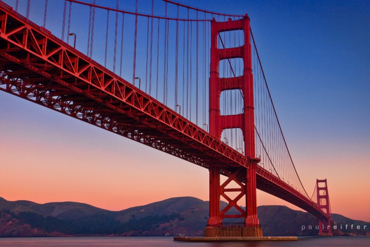 San Francisco Fort Point Golden Gate Bridge Underneath View at Sunrise - Paul Reiffer, Photographer